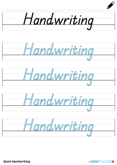 sen teacher quick handwriting printable worksheet