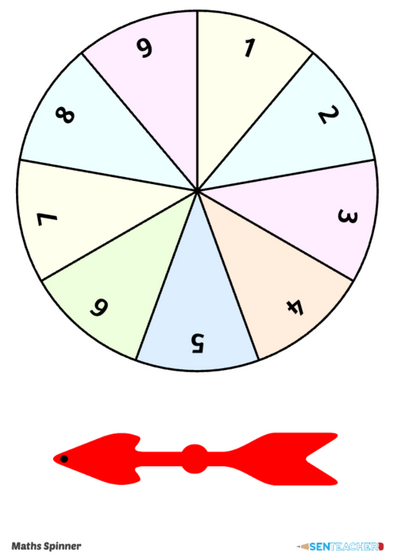SEN Teacher Maths Spinners Printable Game Spinner sen-teacher-maths-spinners-printable-game-spinner