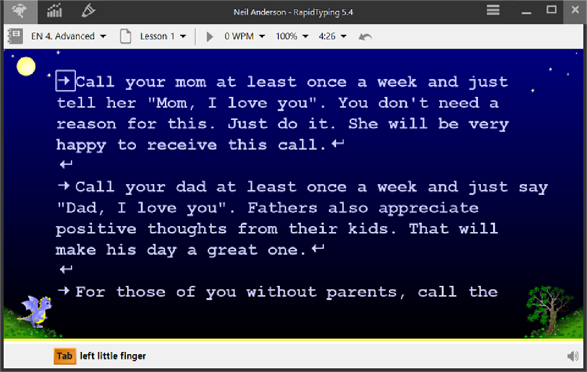 Rapid Typing Tutor Screen Grab 1