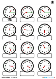 Sen Teacher Clocks Telling Time Printable Worksheet