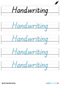 Sen Teacher Handwriting Patterns Printable Worksheet