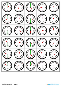 Print Tool: Clock Bingo